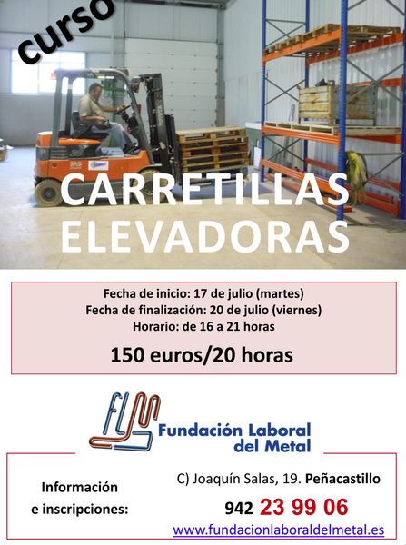 Curso sobre carretillas elevadoras en la Fundación Laboral del Metal