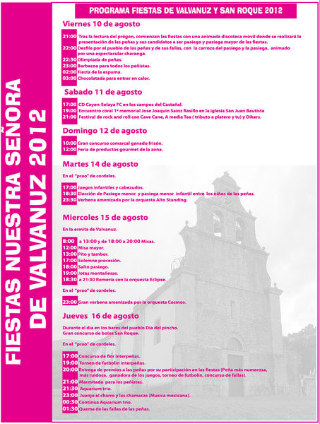 Fiestas de Valvanuz y San Roque en Selaya 2012