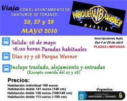 El Ayuntamiento de Santiurde de Toranzo organiza un viaje al Parque Warner