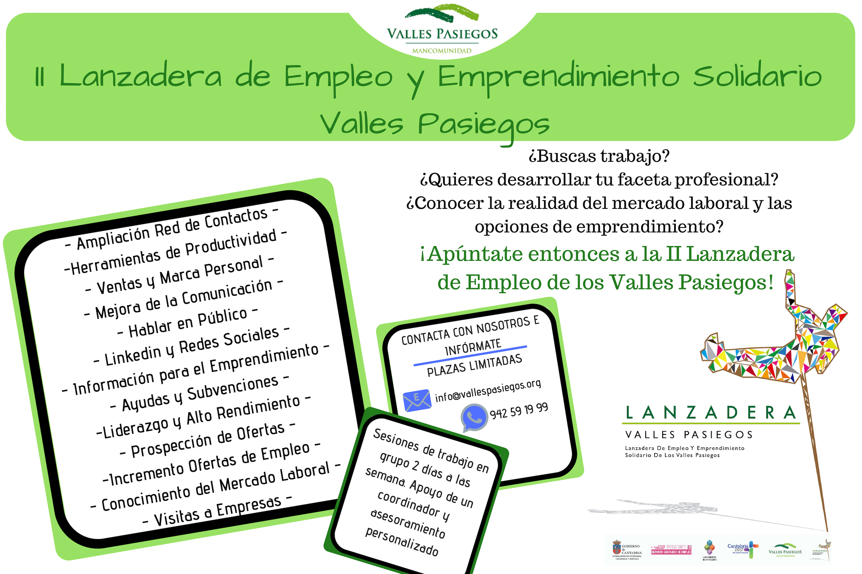 Abierto el plazo de inscripción para participar en la II Lanzadera de Empleo de los Valles Pasiegos