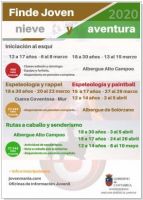 Finde Joven 2020. Esquí, espeleología, rappel, paintball, caballos y senderismo.