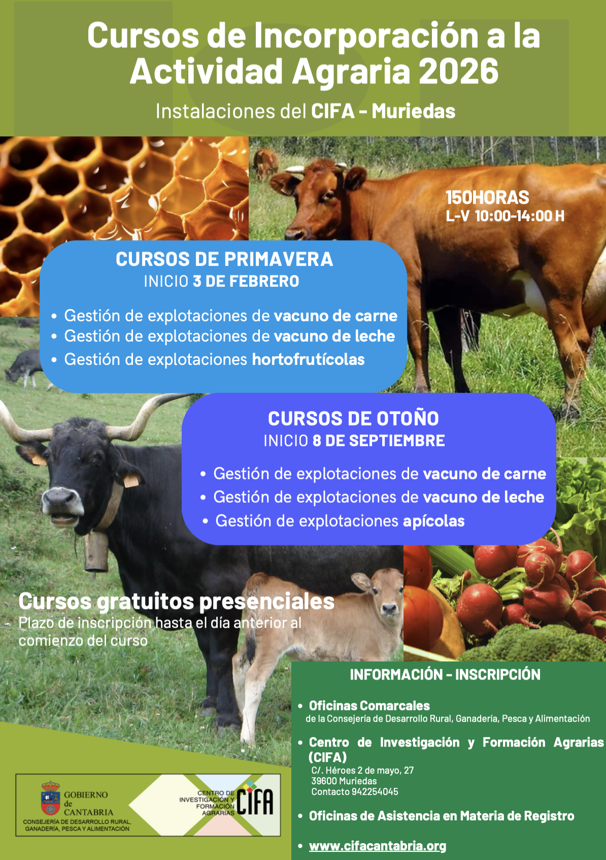 Publicado el Programa de Cursos de Formación para la Incorporación a la Actividad Agraria 2026